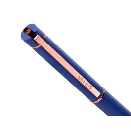 Boligrafo Belius Rose Aluminio Color Azul Electrico-Oro Rosa Tinta Azul Caja De Diseño