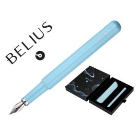 Pluma Y Funda De Similpiel Belius Space B Color Minimalista Azul Tinta Azul Caja De Diseño