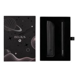 Pluma Y Funda De Similpiel Belius Space B Color Minimalista Negro Tinta Azul Caja De Diseño