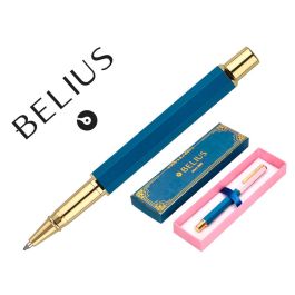 Boligrafo Belius Macaron Bliss Forma Hexagonal Color Rosa- Azul Y Dorado Tinta Azul Caja De Diseño