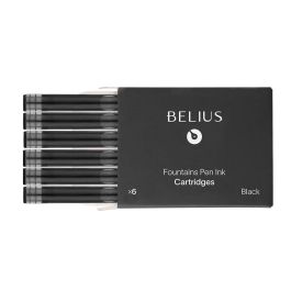 Tinta Estilografica Belius Negro Caja 6 Cartuchos