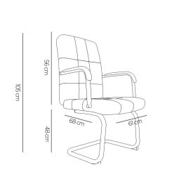 Silla Q-Connect Escritorio Pia Ve Simil Piel Base Metalica Alt Max 1050 Anc 610 Prof 680 Color Blanco