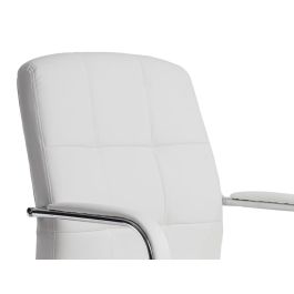 Silla Q-Connect Escritorio Pia Ve Simil Piel Base Metalica Alt Max 1050 Anc 610 Prof 680 Color Blanco