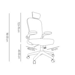 Silla Q-Connect Ergonomica Pal Ermo Malla Base Nylon Alt Max 1300 Anc 610 Prof 600 Ruedas Premium Color Blanco Negro