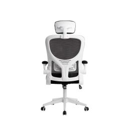 Silla Q-Connect Ergonomica Pal Ermo Malla Base Nylon Alt Max 1300 Anc 610 Prof 600 Ruedas Premium Color Blanco Negro