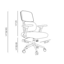 Silla Q-Connect Oficina Lucca Malla Base Metalica Alt Max 1090 Anc 700 Prof 650 Ruedas Premium Color Blanco Gris Azul