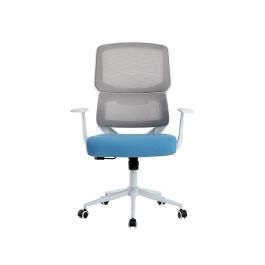 Silla Q-Connect Oficina Lucca Malla Base Metalica Alt Max 1090 Anc 700 Prof 650 Ruedas Premium Color Blanco Gris Azul