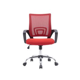 Silla Q-Connect Oficina Siena Malla Base Metalica Alt Max 1000 Anc 560 Prof 570 Ruedas Premium Color Negro Rojo