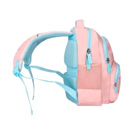 Cartera Escolar Liderpapel Moc Hila Multibolsillo Infantil Rainbows Rosa 350x110x270 mm