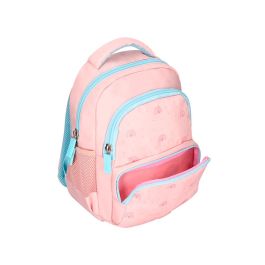 Cartera Escolar Liderpapel Moc Hila Multibolsillo Infantil Rainbows Rosa 350x110x270 mm