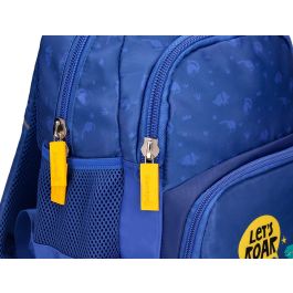 Cartera Escolar Liderpapel Moc Hila Multibolsillo Infantil Dino Azul 350x110x270 mm