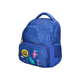 Cartera Escolar Liderpapel Moc Hila Multibolsillo Infantil Dino Azul 350x110x270 mm