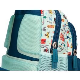 Cartera Escolar Liderpapel Moc Hila Multibolsillo Infantil Cars Azul 350x110X270 mm