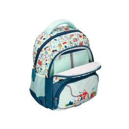 Cartera Escolar Liderpapel Moc Hila Multibolsillo Infantil Cars Azul 350x110x270 mm