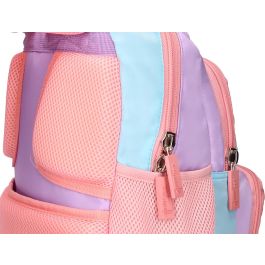 Cartera Escolar Liderpapel Moc Hila Multibolsillo Infantil Azul Rosa Morado 350x110X270 mm