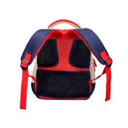 Cartera Escolar Liderpapel Moc Hila Multibolsillo Infantil Azul Marino Rojo Beige 350x110x270 mm