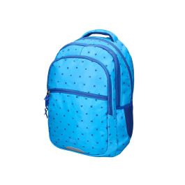 Cartera Escolar Liderpapel Moc Hila Multibolsillo Diseño Azul 450x145x300 mm