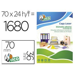 Caja 70 Hojas Etiquetas Amarillo Fluorescente con Márgenes-Láser/Inyección de Tinta/Fotocopiadoras-70X36 Mm Tico LP4FG-7036 Precio: 33.98999989. SKU: B1E3K8GZJ6