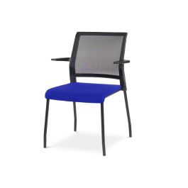 Silla Rocada Confidente Brazos Fijos Estructura Metalica Asiento Tela Ignifuga Azul Respaldo Malla Precio: 102.2450003751. SKU: B1JTGPVC7D