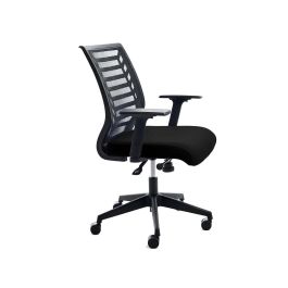 Silla Rocada De Oficina Brazos Regulables Estructura Blanca Respaldo Malla Y Asiento Tela Ignifuga Negro Precio: 141.89000023. SKU: B1DG7HB8YT