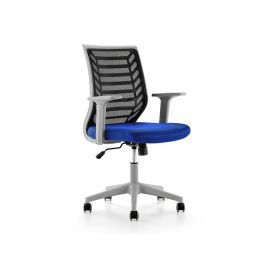 Silla Rocada De Oficina Brazos Regulables Estructura Gris Respaldo Malla Y Asiento Tela Ignifuga Azul Precio: 141.89000023. SKU: B12RBYXEZH