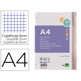 Recambio Liderpapel A4 200+50 Hojas 90 gr-M2 Cuadro 5 mm 4 Taladros Bandas De 5 Colores Precio: 6.89000015. SKU: B16PFM79BJ