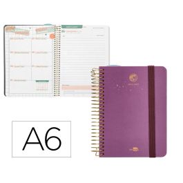 Agenda Escolar Liderpapel Año 24 - 25 Curso Classic Lines Morado Día Página A6