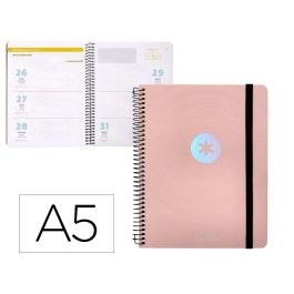 Agenda Escolar Antartik Año 24 - 25 Curso Coleccion Minimal Pink Semana Vista A5