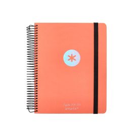 Agenda Escolar Antartik Año 24 - 25 Curso Coleccion Minimal Orange Día Página A5