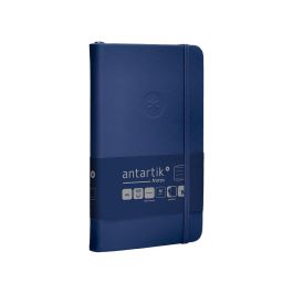 Cuaderno Con Gomilla Antartik Notes Tapa Dura A6 Hojas Rayas Azul Marino 100 Hojas 80 gr Fsc