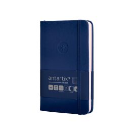 Cuaderno Con Gomilla Antartik Notes Tapa Dura A6 Hojas Cuadricula Azul Marino 100 Hojas 80 gr Fsc