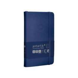 Cuaderno Con Gomilla Antartik Notes Tapa Dura A6 Hojas Cuadricula Azul Marino 100 Hojas 80 gr Fsc