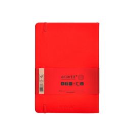 Cuaderno Con Gomilla Antartik Notes Tapa Dura A5 Hojas Cuadricula Rojo 100 Hojas 80 gr Fsc