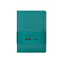 Cuaderno Con Gomilla Antartik Notes Tapa Dura A5 Hojas Lisas Verde Aguamarina 100 Hojas 80 gr Fsc