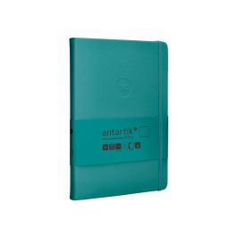 Cuaderno Con Gomilla Antartik Notes Tapa Dura A5 Hojas Lisas Verde Aguamarina 100 Hojas 80 gr Fsc