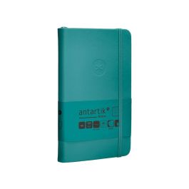 Cuaderno Con Gomilla Antartik Notes Tapa Dura A6 Hojas Rayas Verde Aguamarina 100 Hojas 80 gr Fsc