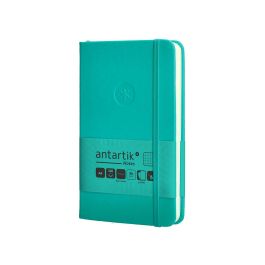 Cuaderno Con Gomilla Antartik Notes Tapa Dura A6 Hojas Cuadricula Turquesa 100 Hojas 80 gr Fsc