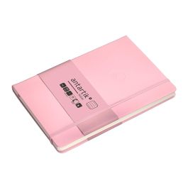 Cuaderno Con Gomilla Antartik Notes Tapa Dura A5 Hojas Rayas Rosa Pastel 100 Hojas 80 gr Fsc