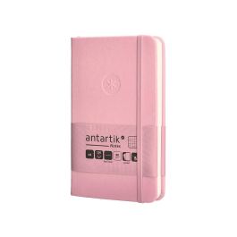 Cuaderno Con Gomilla Antartik Notes Tapa Dura A6 Hojas Cuadricula Rosa Pastel 100 Hojas 80 gr Fsc