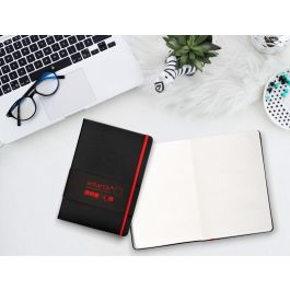 Cuaderno Con Gomilla Antartik Notes Tapa Dura A5 Hojas Lisas Negro Y Rojo 100 Hojas 80 gr Fsc