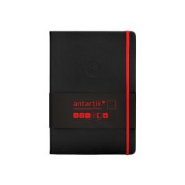 Cuaderno Con Gomilla Antartik Notes Tapa Dura A5 Hojas Lisas Negro Y Rojo 100 Hojas 80 gr Fsc