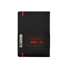 Cuaderno Con Gomilla Antartik Notes Tapa Dura A5 Hojas Lisas Negro Y Rojo 100 Hojas 80 gr Fsc