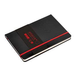 Cuaderno Con Gomilla Antartik Notes Tapa Dura A5 Hojas Lisas Negro Y Rojo 100 Hojas 80 gr Fsc