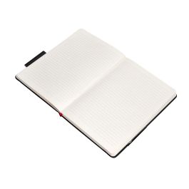 Cuaderno Con Gomilla Antartik Notes Tapa Dura A5 Hojas Rayas Negro Y Rojo 100 Hojas 80 gr Fsc