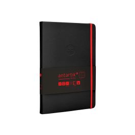 Cuaderno Con Gomilla Antartik Notes Tapa Dura A5 Hojas Rayas Negro Y Rojo 100 Hojas 80 gr Fsc