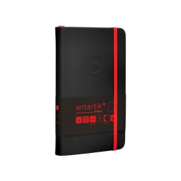 Cuaderno Con Gomilla Antartik Notes Tapa Dura A6 Hojas Lisas Negro Y Rojo 100 Hojas 80 gr Fsc