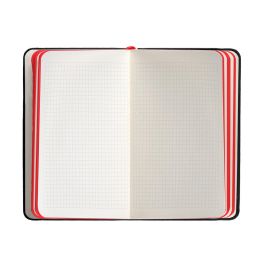 Cuaderno Con Gomilla Antartik Notes Tapa Dura A6 Hojas Cuadricula Negro Y Rojo 100 Hojas 80 gr Fsc