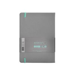 Cuaderno Con Gomilla Antartik Notes Tapa Dura A5 Hojas Lisas Gris Y Turquesa 100 Hojas 80 gr Fsc