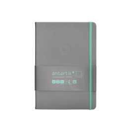 Cuaderno Con Gomilla Antartik Notes Tapa Dura A5 Hojas Puntos Gris Y Turquesa 100 Hojas 80 gr Fsc