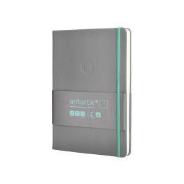 Cuaderno Con Gomilla Antartik Notes Tapa Dura A5 Hojas Puntos Gris Y Turquesa 100 Hojas 80 gr Fsc